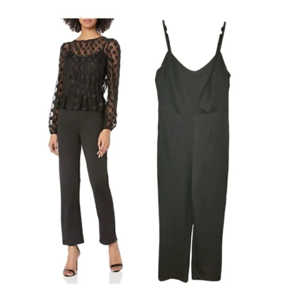 Ali & Jay Black Wide leg Sleeveless Jumper Romper L